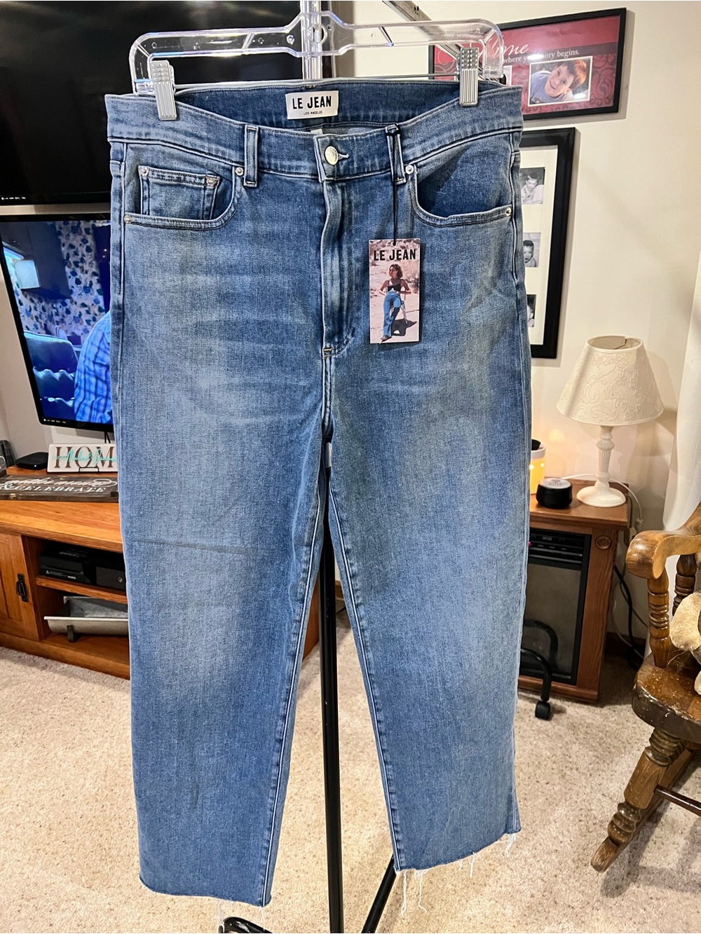 NWT Le Jean Sabine Straight Leg Blue Jeans
